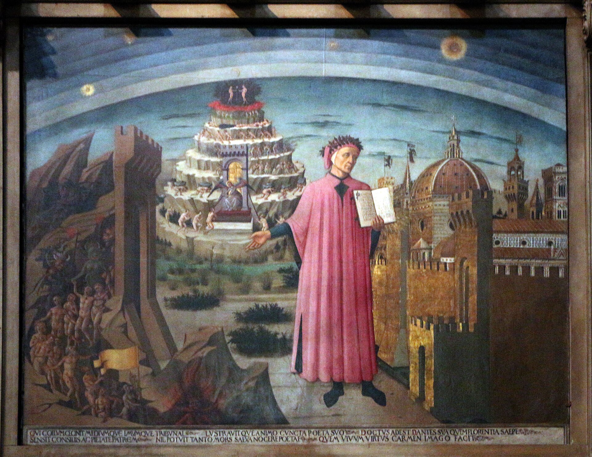 Domenico di Michelino, Dante e os três reinos, na catedral de Florença
