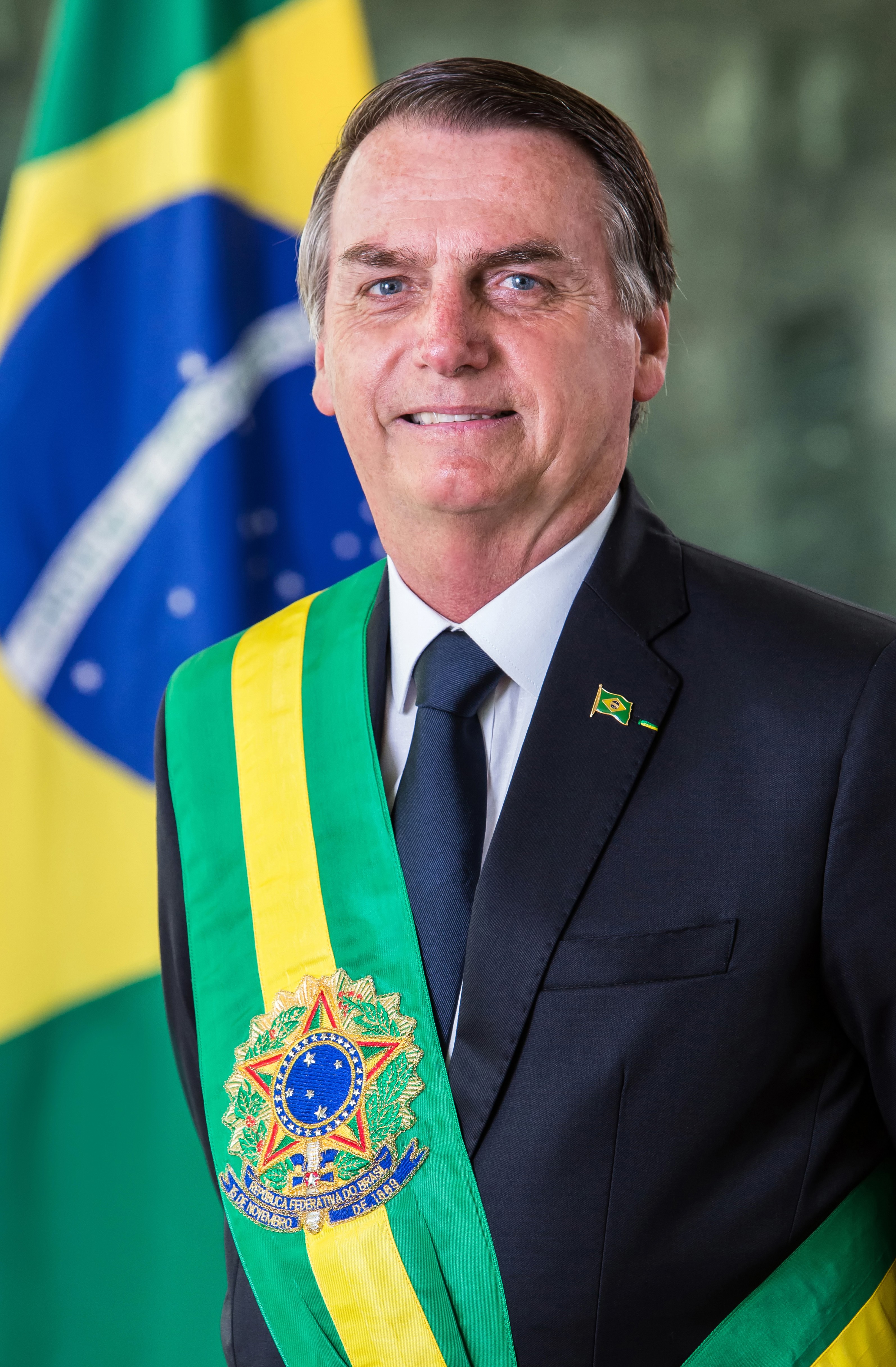 Retrato oficial de Jair Bolsonaro.
