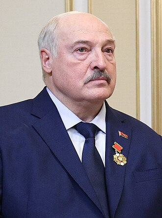 Retrato de Aleksandr Lukashenko, presidente da Belarus.