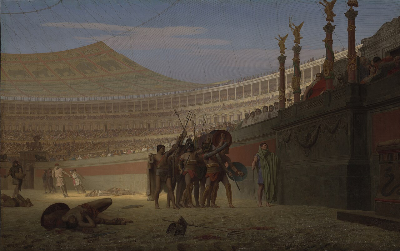 Ave Caesar! Morituri te Salutant, de Jean-Léon Gérôme — Roma antiga.